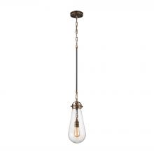 ELK Home 67130/1 - Gramercy 1-Light Mini Pendant in Antique Brass and Oil Rubbed Bronze with Clear Glass