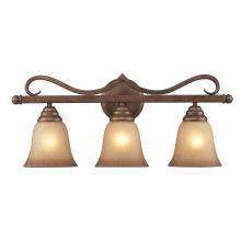 ELK Home 9322/3 - Lawrenceville 3-Light Vanity Lamp in Mocha with Antique Amber Glass