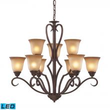 ELK Home 9329/6+3-LED - Lawrenceville 9 Light LED Chandelier In Mocha Wi