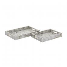 ELK Home H0807-9765/S2 - Eaton Etched Tray - Set of 2 White