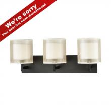ELK Home 46302/3 - Ashland 3-Light Vanity Lamp in Matte Black with Webbed Organza and White Fabric Shades